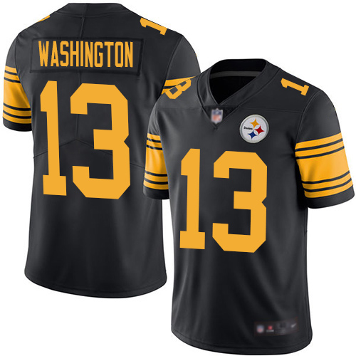 Men Pittsburgh Steelers Football 13 Limited Black James Washington Rush Vapor Untouchable Nike NFL Jersey